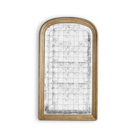 Lintel Floor Mirror, shown in natural oak and antiqued silver with wood, glass, and full-length floor mirror.