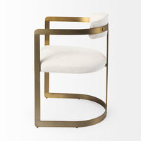 Derek Cream Fabric | Gold Metal Dining Chair