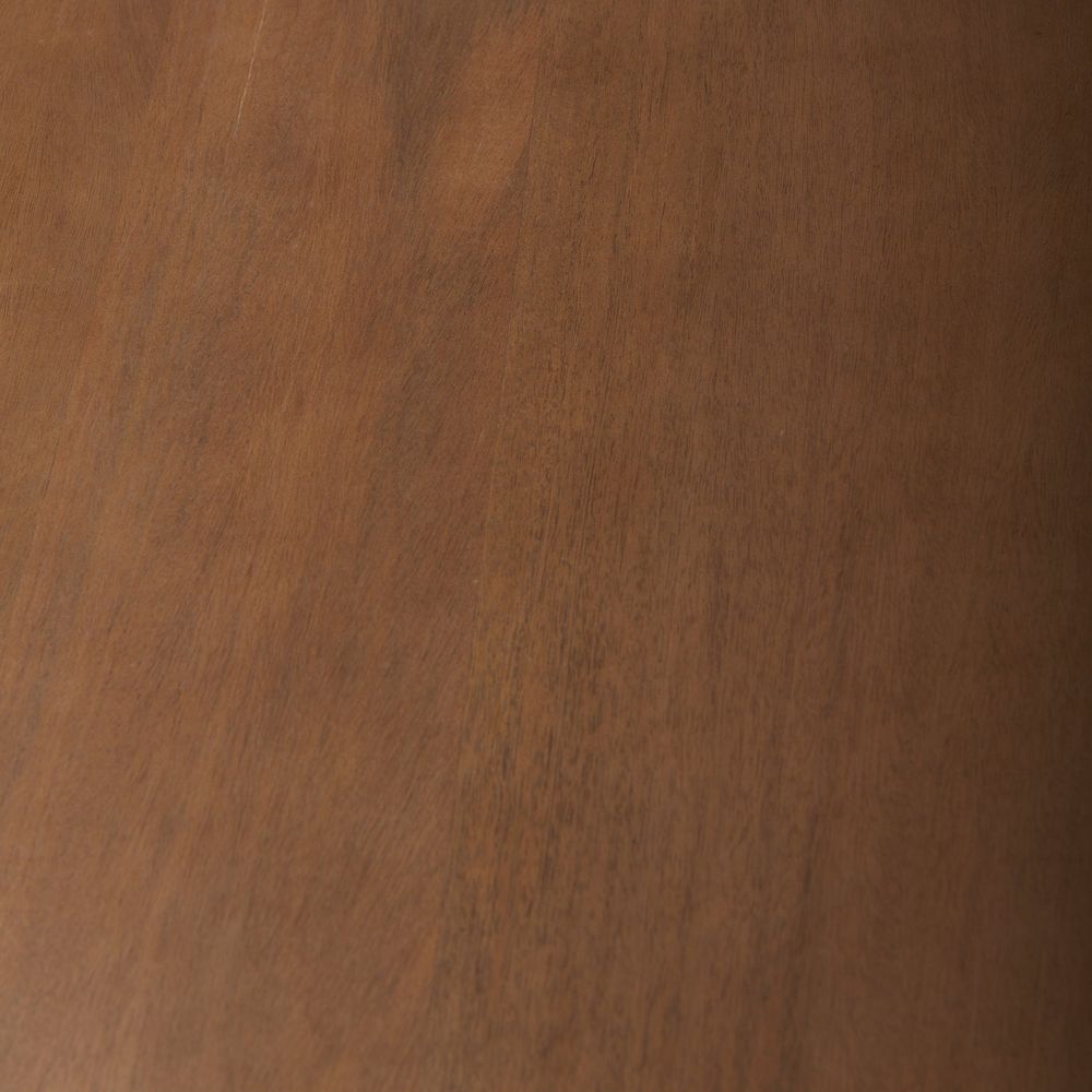 Alternate view of Dimitri Medium Brown Wood Dining Table, featuring smooth top finish, wood, and a solid pedestal base.