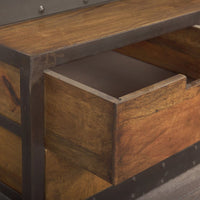 Clarendon Medium Brown Wood | Copper Metal | 57L Shelving Unit