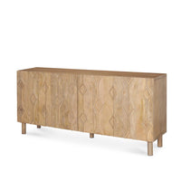 Graham Light Brown Sideboard, shown in light brown and natural oak with solid wood and wood veneer.