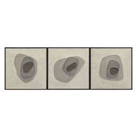 Zen Garden (Set Of 3), shown in ivory and warm gray with textured canvas or fabric panel and wood frame.
