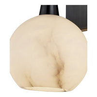 Alternate view of Bombelles Bronze Bath Wall Sconce in oil-rubbed bronze and creamy off-white.