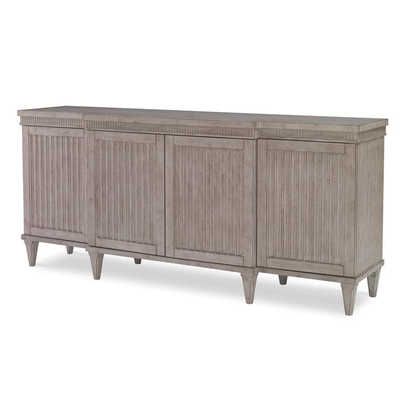 Alternate view of Bourdin Multi-Use Cabinet, featuring washed finish, wood, and four hinged cabinet doors.