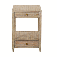 Additional view of Westone Side Table in light weathered oak beige and warm taupe-gray wood.
