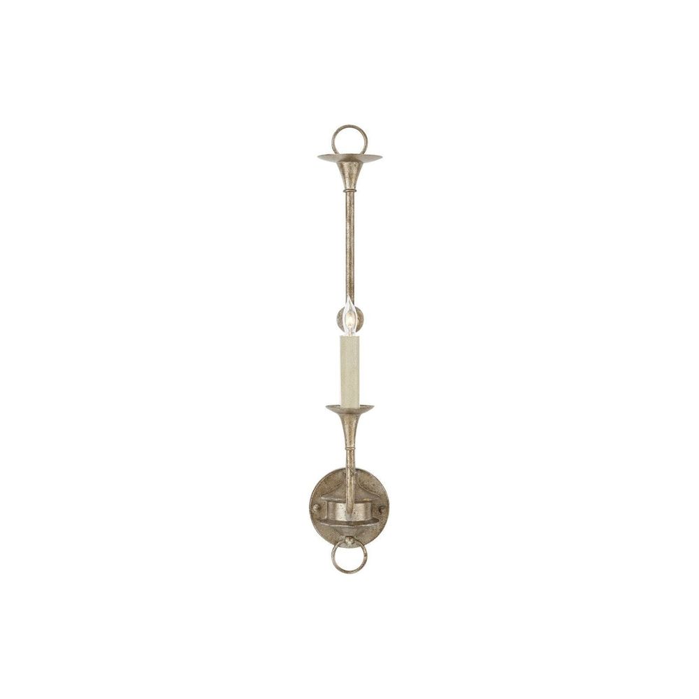 Additional view of Nottaway Bronze Single-Light Wall Sconce in antique silver and pewter gray.