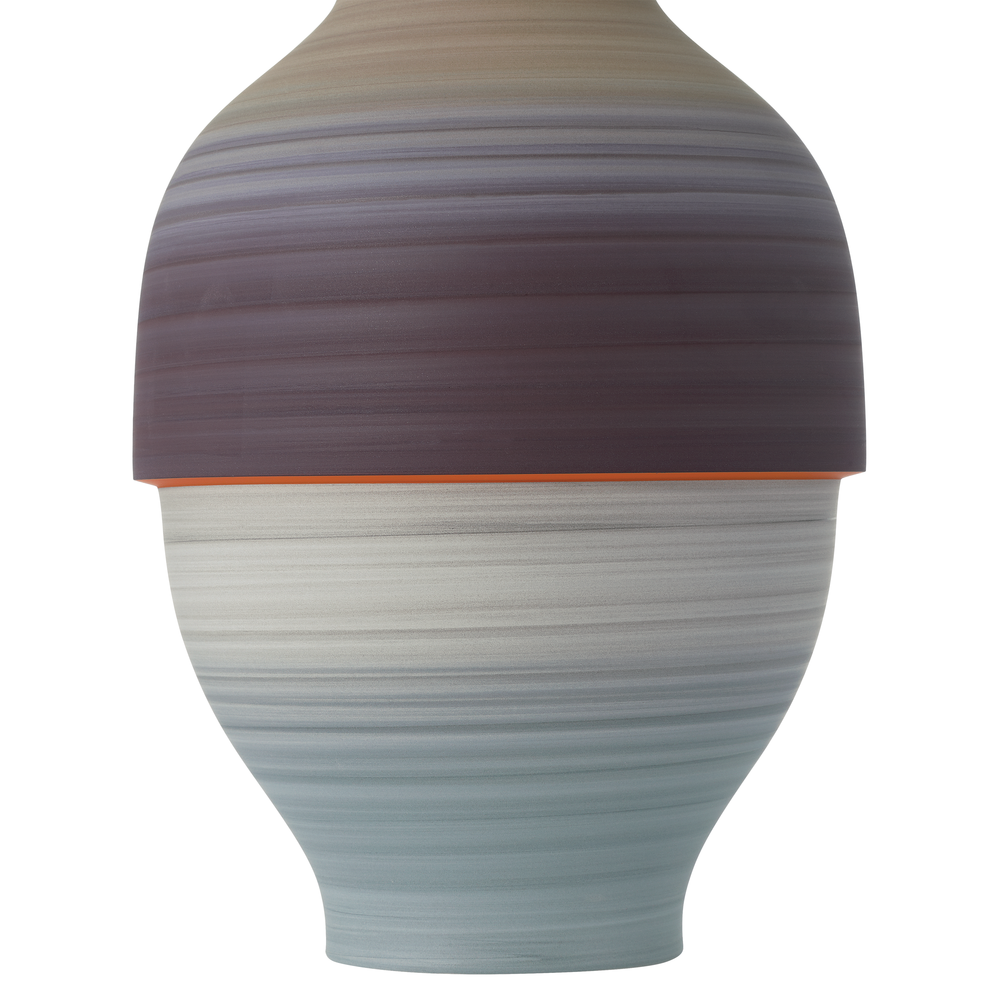 Happy 80's Gray, Beige, Orange & Blue Vase Set of 3