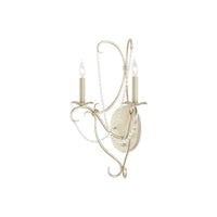 Additional view of Crystal Lights Silver Wall Sconce in antique cream and ivory.