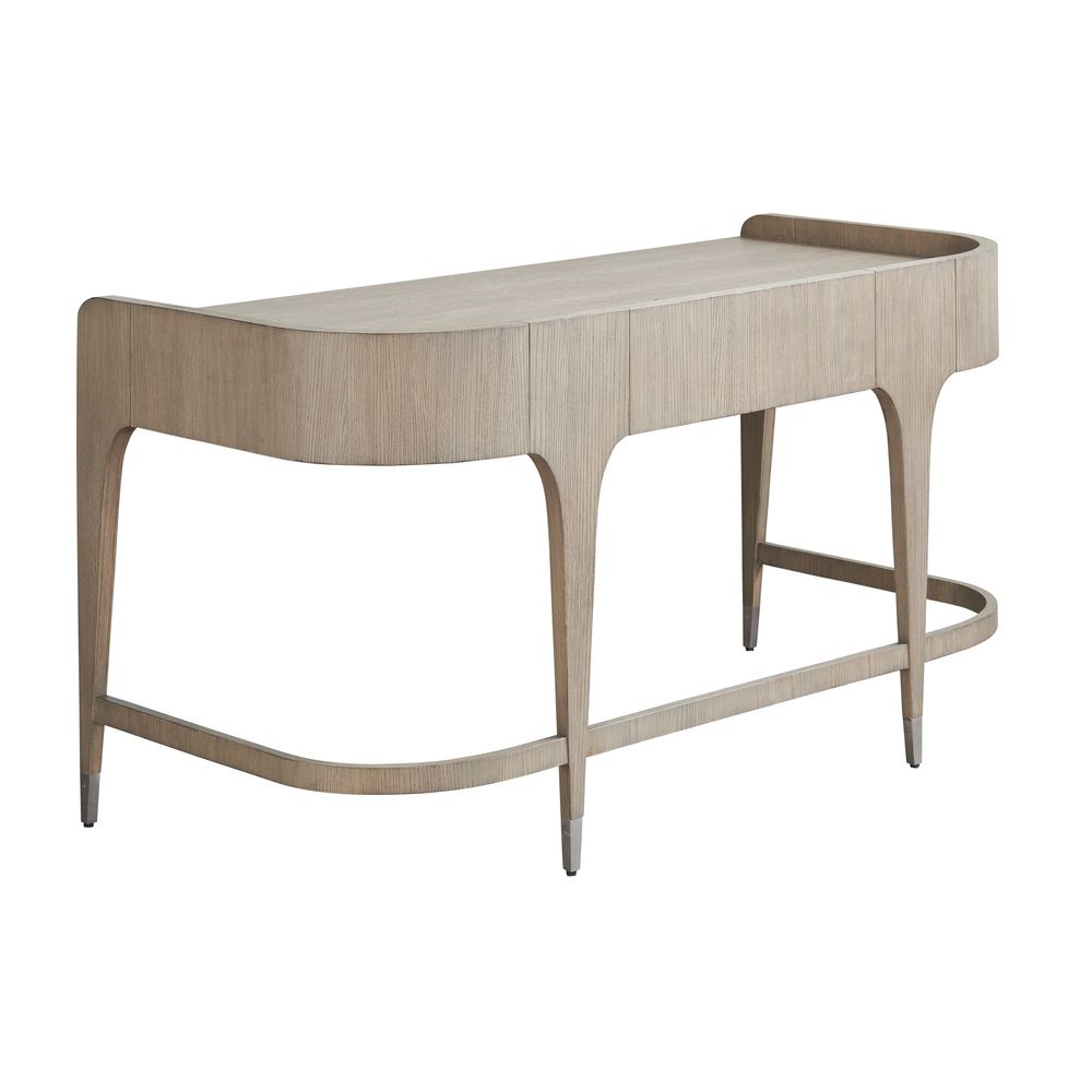 Additional view of Hamilton Writing Desk in light gray-beige and warm taupe.