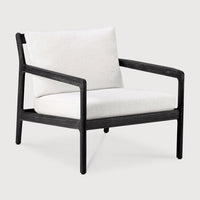 Jack Outdoor Lounge Chair - Off White, Teak black view