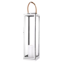 Additional view of Hurricane Georgian, featuring reflective finish, metal, glass, and arched leather carrying handle.