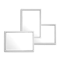 Mirror Sensation polished stainless steel, shown in silver and white with stainless steel and mirror glass.