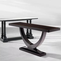 Alternate view of Console Table Umberto in dark espresso brown and black.