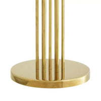 Alternate view of Floor Lamp Lorenzo, featuring polished brass finish, metal, glass, and a drum shade.