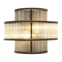 Additional view of Wall Lamp Mancini in clear and bronze, featuring faceted crystal rods and wall-mounting hardware.