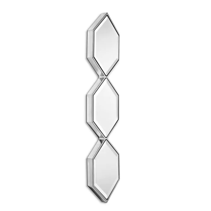Mirror Saronno, shown in gold and silver with glass, metal, and wall-mounting hardware.