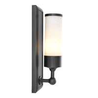 Additional view of Wall Lamp Valentine in black and polished chrome, featuring frosted finish and a wall-mounting backplate.