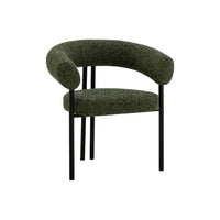Alternate view of Oniva Dining Armchair in dark olive green and black.