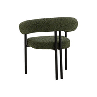 Additional view of Oniva Dining Armchair in dark olive green and black.