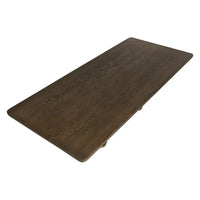 Additional view of Salix Dining Table, featuring brushed metal caps, wood, brass, and fixed multi-cylinder pedestal base.