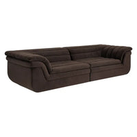 Alternate view of Bello Sofa, featuring soft upholstered, velvet, and two-piece modular join.