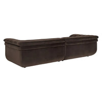 Additional view of Bello Sofa in chocolate brown and espresso, featuring soft upholstered and two-piece modular join.