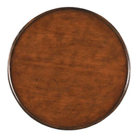 Alternate view of Marseille Drink Table in warm cherry brown and amber brown.