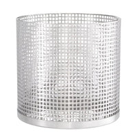 Additional view of Hurricane Sterling in silver and gold, featuring polished chrome finish and perforated mesh walls.