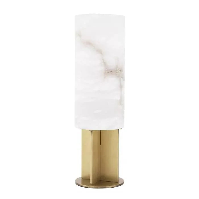 Alternate view of Table Lamp Giorgina antique brass finish in white and antique brass.