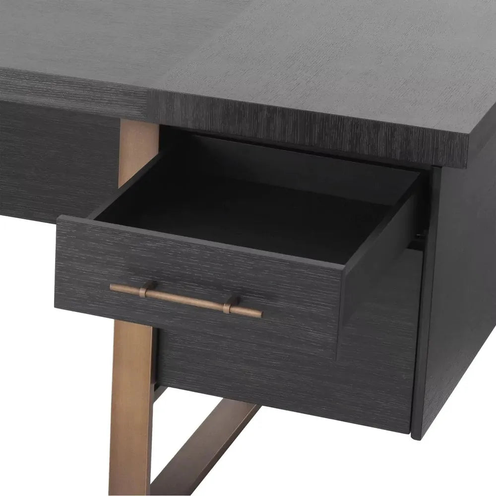 Additional view of Desk Canova in charcoal grey and dark grey.