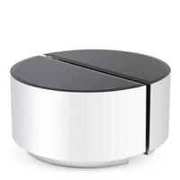Alternate view of Side Table Astra, featuring metal, glass, and bisected dual-half construction.