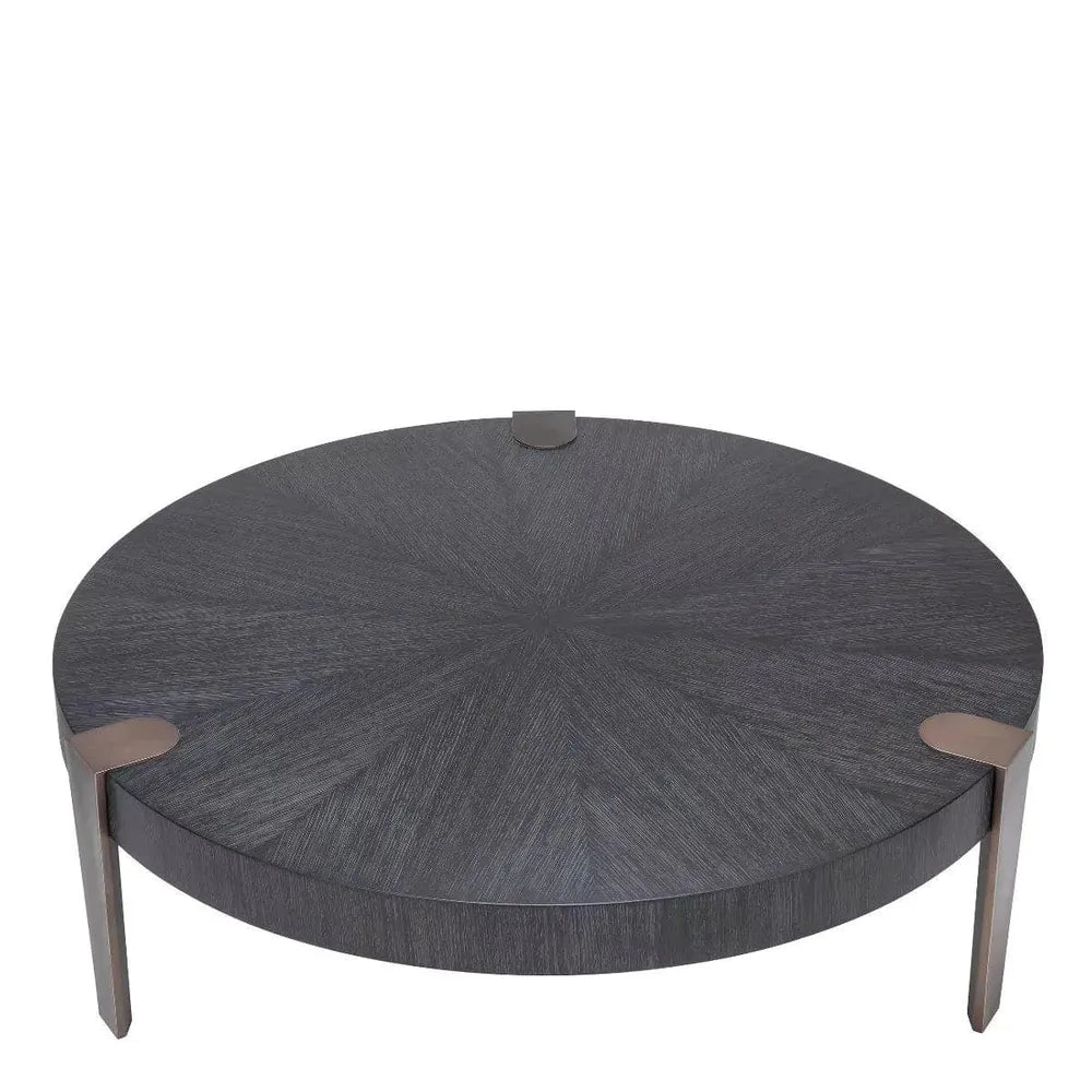 Additional view of Coffee Table Oxnard, featuring matte wood finish, oak veneer, metal, and low coffee-table height.