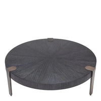 Additional view of Coffee Table Oxnard, featuring matte wood finish, oak veneer, metal, and low coffee-table height.