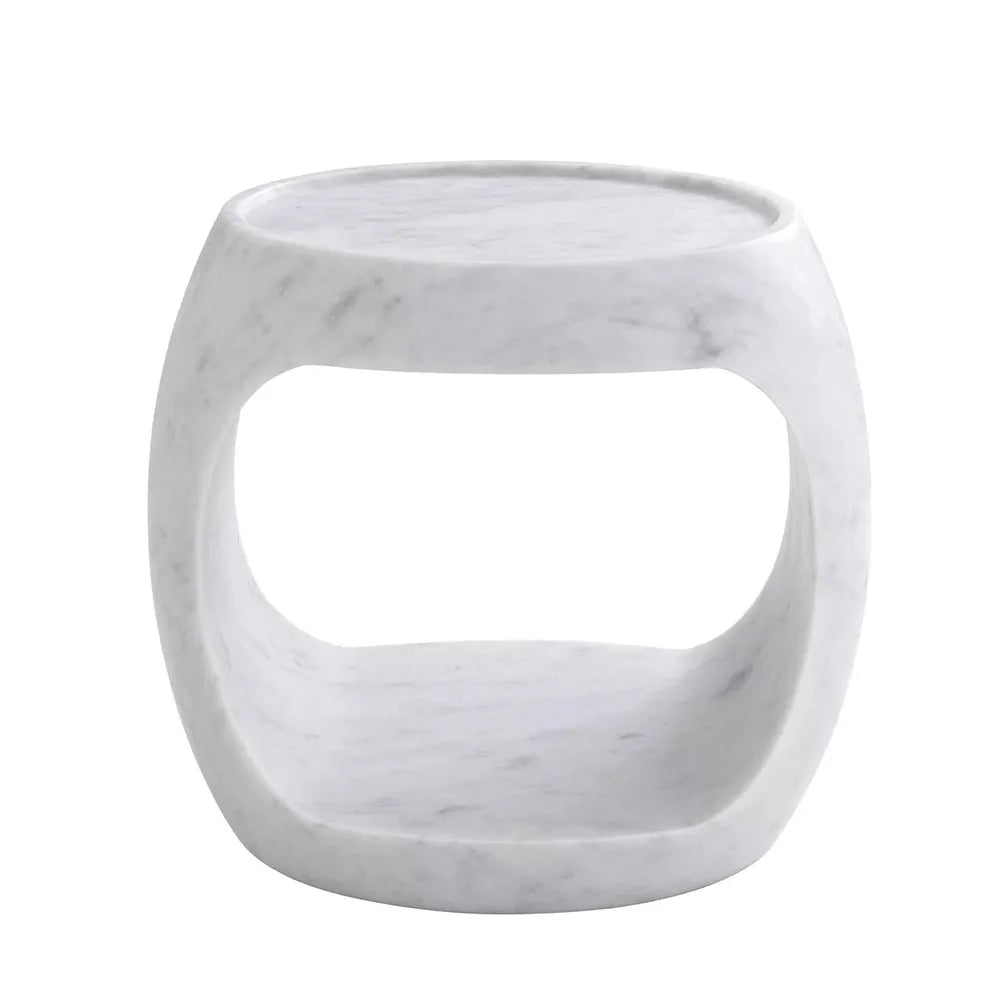 Alternate view of Side Table Clipper in white and light gray.