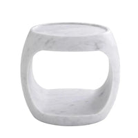 Alternate view of Side Table Clipper in white and light gray.