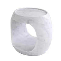 Additional view of Side Table Clipper in white and light gray.