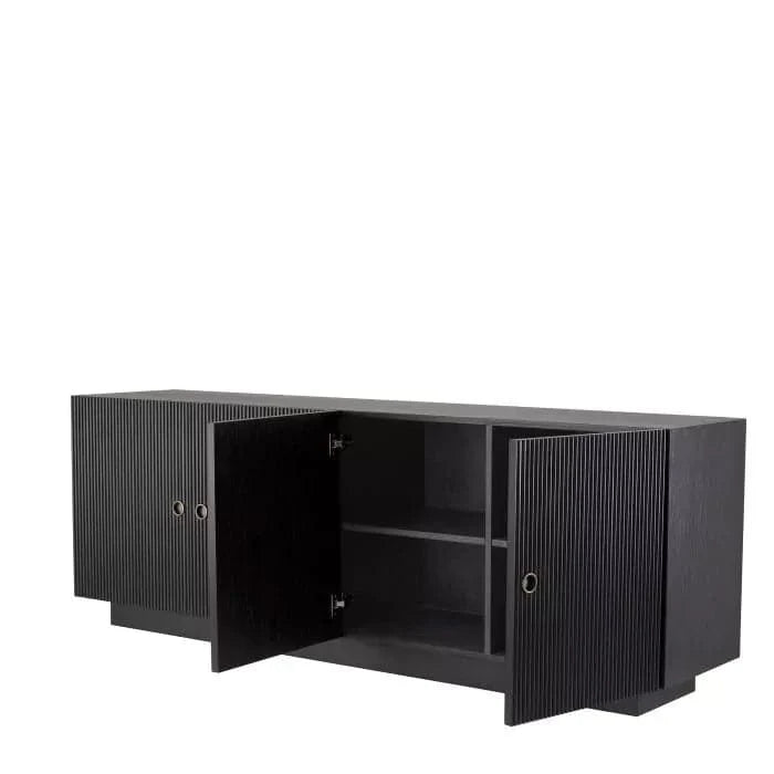 Alternate view of Dresser Dimitrios, featuring matte finish, oak veneer, wood, and four hinged cabinet doors.
