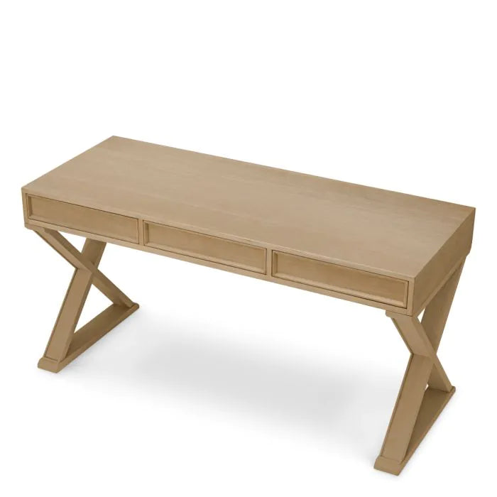 Alternate view of Desk Sardinia natural oak veneer in light natural oak beige.