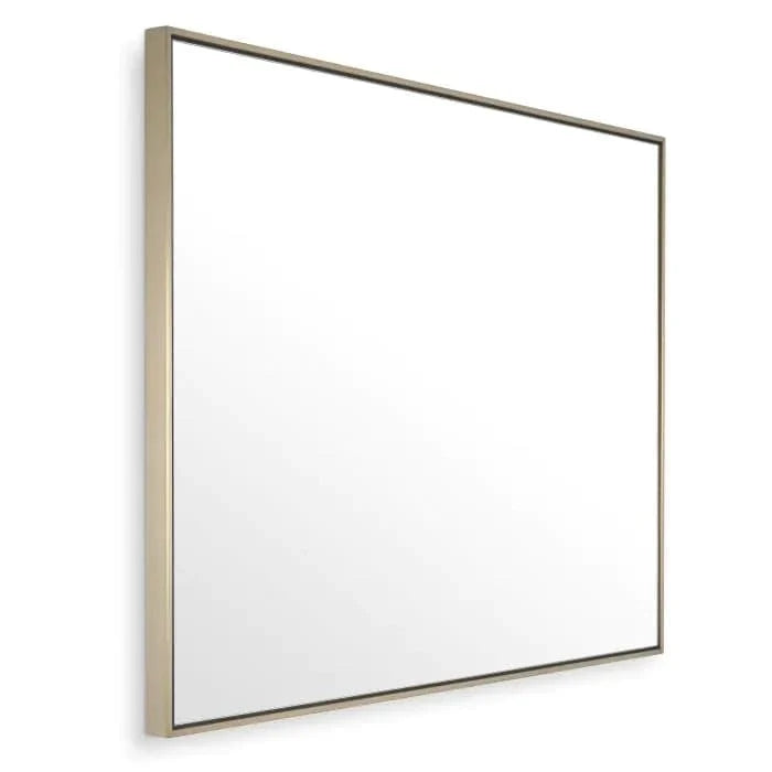 Alternate view of Mirror Redondo brushed brass finish 90 x 120 cm, featuring metallic finish, metal, glass, and wall-mounted.