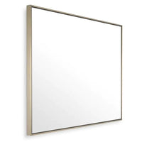 Alternate view of Mirror Redondo brushed brass finish 90 x 120 cm, featuring metallic finish, metal, glass, and wall-mounted.