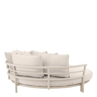Additional view of Sofa Laguno Round in beige and off-white, featuring matte finish and round daybed platform.