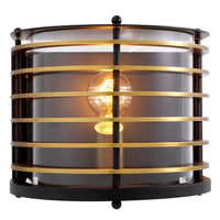 Alternate view of Outdoor Wall Lamp Logan, featuring metal, glass, and a wall-mounting backplate.