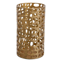 Additional view of Hurricane Dix, featuring matte metallic finish, metal, and hurricane candle enclosure.