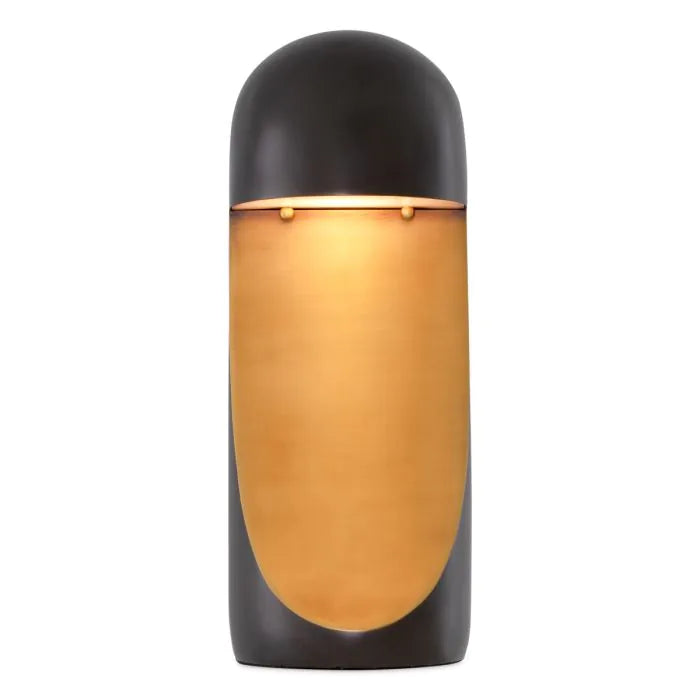Alternate view of Table Lamp Arion in matte black and warm gold.
