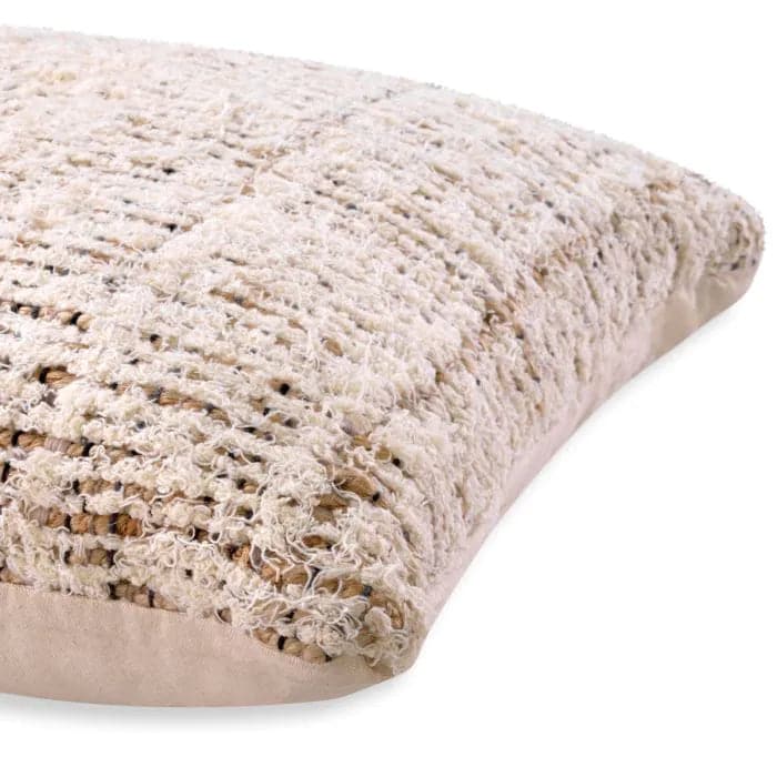 Additional view of Cushion Amon, showing square plush cushion with softly rounded corners and gentle loft in ivory and cream.