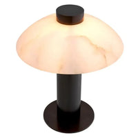 Alternate view of Table Lamp Châtel bronze highlight finish in warm off-white and matte black.