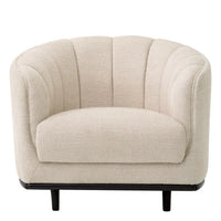 Additional view of Chair Agostino nuoro beige in beige and black, featuring textured finish and channel tufting.