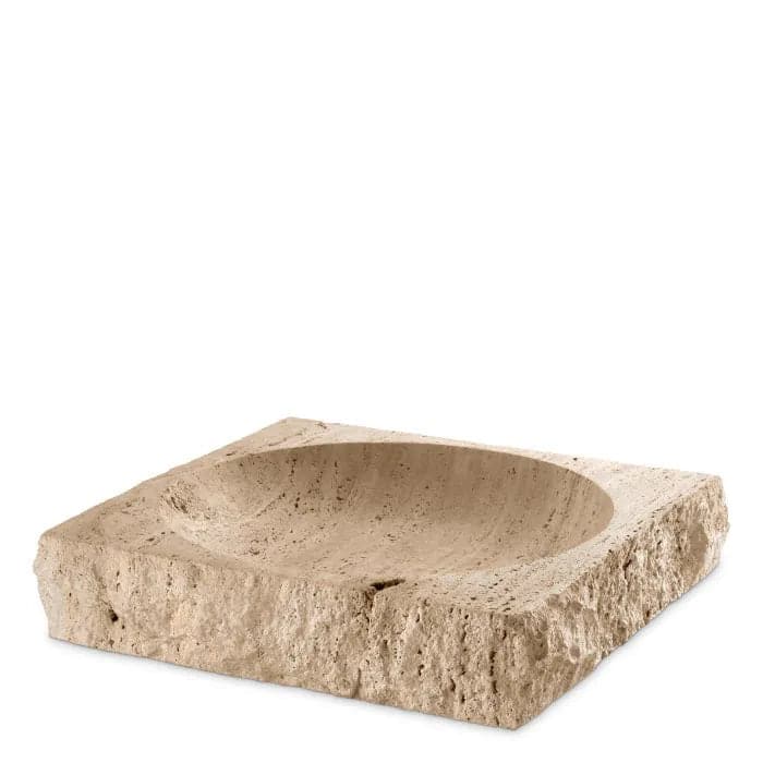 Bowl Generic, shown in beige and taupe with natural stone, travertine, and shallow open circular basin.