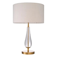 Alternate view of Table Lamp Stilla in ivory and clear.