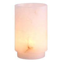 Additional view of Tealight holder Leonidas, featuring polished finish, alabaster, and open top tealight cavities.